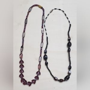 2 Boho vintage beaded neclaces